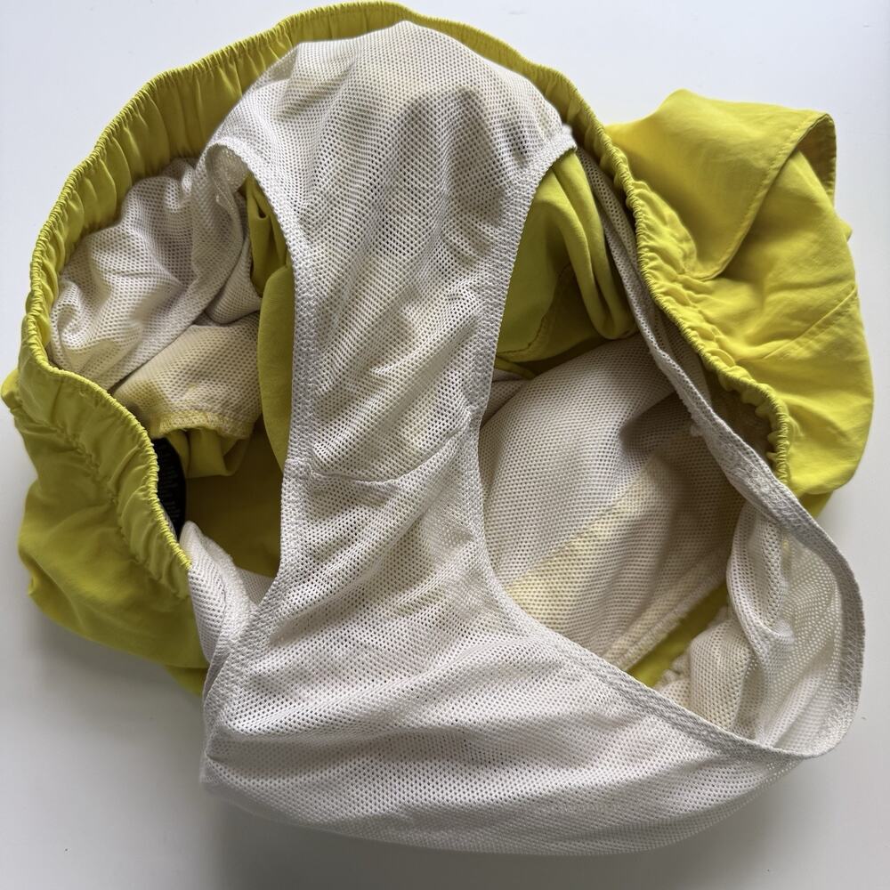 The North Face Swim Trunks Mens Large Yellow Nylon Mesh Lined Logo Board Shorts - Picture 9 of 12